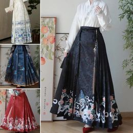 Men's T Shirts XL Traditional Daily Hanfu Women's Chinese Style Suit Embroidery Sleeve Horse-face Pleated Skirt Fashion Street Wear Clothing