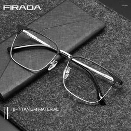 Sunglasses Frames FIRADA Fashion Eyewear Comfortable Vintage Pure Titanium Eyeglasses Optical Prescription Glasses Frame For Men Women