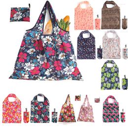 Storage Bags Foldable Shopping Bag Reusable Travel Grocery Eco-Friendly Cute Animal Plant Printing Portable Supermarket