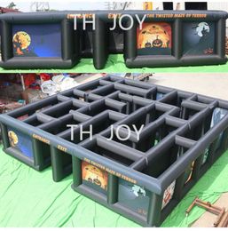 8x8x2m air ship to door Outdoor Activities inflatable haunted house maze custom made inflatable maze field with printing