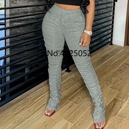 Women's Pants Clothes Stacked Sweatpants Women 5 Color Skinny Pleated Joggers Female Fashion Casual Pencil Trousers Vestidos Slim