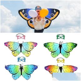 Scarves Fashion Partyprop Fairy Party Favor Butterfly Wings Shawl Costumes Accessory Kids Drop Delivery Dhjqk