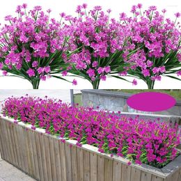 Decorative Flowers Artificial Outdoor Decor UV Resistant No Fade Faux Plastic Plant Garden Porch Party Window Kitchen Office Table