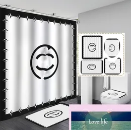 Trendy Home Decor Shower Curtains Soft Anti Slip Carpet Bath Curtain Full Letter Printed Toilet Seat Covers Quatily Wholesale