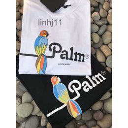 Mens Tshirts Designer Fashion Clothing Luxury Casual Tees Palmes Angel Cartoon Parrot Letter Print Round Neck Short Sleeve Loose Versatile TshirtaABW2