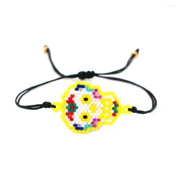 Link Bracelets Go2boho Multicolor Skull Beads Jewellery Miyuki Mexican Style Adjustable Woven