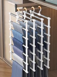 Wardrobe Trouser Necktie Rack Storage Aluminium Organizer for Towel Sheet Folding No Crease Pants 468 Layers Home 240125