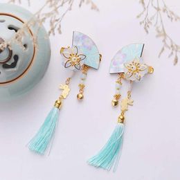 Hair Accessories Handmade Children Tassels Fan-shaped Cloth Girls Jewelry Hairpins Clip Barrette