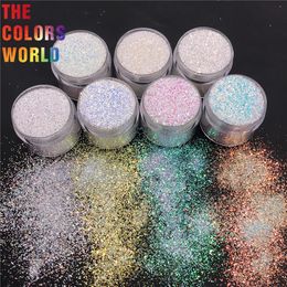 TCT-158 Iridescent Rainbow Colors Hexagon 0.4MM Powder Colorful Glitter Nail Art Decoration Nail Gel Makeup Manual Crafts DIY 240202