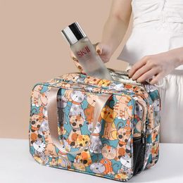Storage Bags Women Cosmetic Bag Portable Travel Toiletry Wash Waterproof Double-layer Dry Wet Separation Skin Care Box