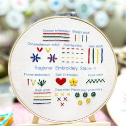 Arts And Crafts Beginners Embroidery Stitch Practise Kit Bamboo Hoop Seam Riper Set For Craft Lover Hand Home Decor