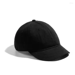 Ball Caps Short Brim Solid Colour Dad Hat Adjustable Fashion Unisex Hip Hop Spring Summer Soft Snapback Baseball Cap Hats For Men