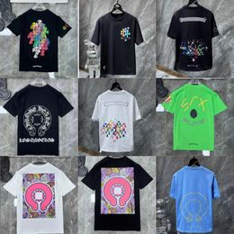 Summer T-shirts Classics Men's t-Shirts Heart High Quality Brand Crew Neck Chromes Short Sleeves Tops Tees Ch T-shirts Sweater Casual Horseshoe Sanskrit Cross Print ew3