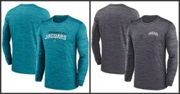 Jacksonville''Jaguars''Men Heather Grey Sideline Team Velocity Performance Long Sleeve T-Shirt