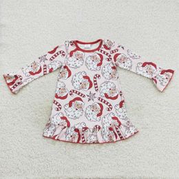 Girl Dresses Wholesale Baby Girls Long Sleeves Dress Infant Toddler Christmas Santa Candy Nightgown One Piece Kid Children Holiday