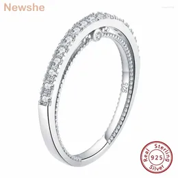 Cluster Rings She 925 Sterling Silver Wedding Band For Women Stackable Eternity 5A Cubic Zircon Engagement Luxury Fine Jewellery