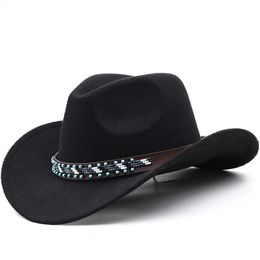 cowboy hat mens hats western cowgirl country Golf cap top jazz Horseback riding elegant panama luxury fedora 240130