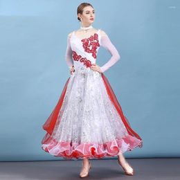 Stage Wear Waltz Tango Dress Modern Dance Ballroom Professional Performance Female Jazz Competition Flamenco Rumba