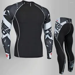 Men's Thermal Underwear Top Quality Men Sets Compression Fleece Sweat Quick Drying Clothing