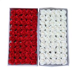 50Pcs/Set Dia 5cm Bath Body Flower Floral Soap Rose Flower Head Artificial Flowers Home Decor For Wedding ValentineS Day Gift 240130