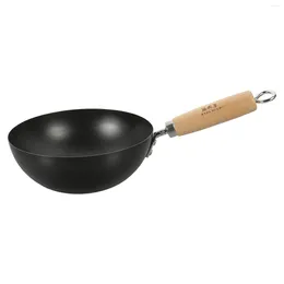 Pans Flat Bottom Wok Small Kitchen Supply Japanese-style Everyday Frying Stir-fry Household