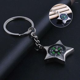 Keychains Five-pointed Star Compass Keyring Ring Key Holder Gifts Keychain