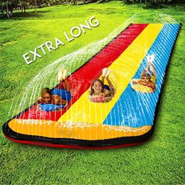 Slip and Slide Inflatable Water Slides Lawn Toy 480160cm Heavy Duty Summer with Sprinkler for Kids Adults 240202