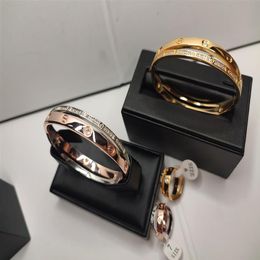 designer bracelet bangle two colors overlap designer jewelry femme silver set diamond simple Love watches Women Men couple bracele314l