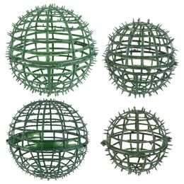 4Pcs Ball Plant Topiary Frame Flower Grass Cage Rack Artificial Diy Holder Floral Support Plants Plastic Decorative Green 240127