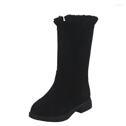 Boots COZULMA Children Girls Elegant Autumn Winter Plush Mid-Calf High Shoes For Kids Flat Fashion Size 26-37
