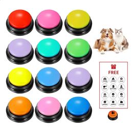 Voice Recording Button Pet Toys Dog Buttons for Communication Pet Training Buzzer Recordable Talking Button Intelligence Toy 240130