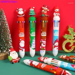 Colours Cute Christmas Ballpoint Pen Kawaii Cartoon Santa Claus Gel Pens For Writing School Supplies Office Accessories 1PCS