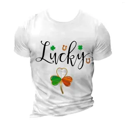 Men's T Shirts Oversized Shirt Unique St. Patrick'S Day Printed Men Blouse Elegant Round Neck Short Sleeves Sport Blusa Masculina