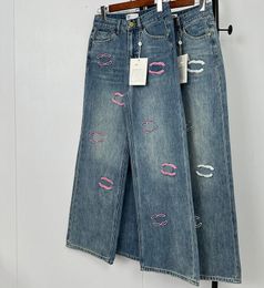 Kadın Kot Tasarımcı Pantolon C Mektup Tasarım Kanalı Yüksek Bel Düz Bacak Denim Pantolon Sıradan İnce Basit Yıkanmış Jean Pantolon