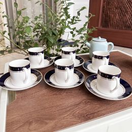 Set Of 6 Coloured Ceramic Coffee Cup Espresso Cups Porcelain Afternoon Teacup Breakfast Milk Mug Cute Pottery Mugs Wholesale 240130