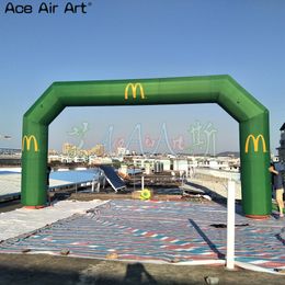 10mW (33ft) With blower wholesale Transfer printed angle arches inflatable advertising arch balloon full green Colour advertising event entry on discount