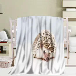 Blankets Pattern Flannel Throw Blanket Soft Warm Sofa Bed Decor Kids Adult Travel Camping Gifts King Size Animal Hedgehog