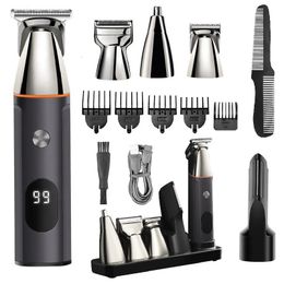 All In One Grooming Kit Hair Beard Trimmer For Men Rechargeable Electric Shaver Body Trimmer Eyebrow Nose Ear Waterproof 240201