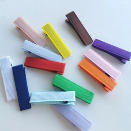 Hair Accessories 500 Pcs/lot Fully Ribbon Lined Alligator Clips Single Prong 45mm Pinch Clip For DIY