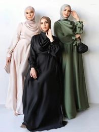 Ethnic Clothing Eid Muslim Abaya Satin Dress For Women Dubai Arab Abayas Party Kaftan Islam Modest Long Robe Graceful Ankle Length Morocco