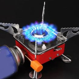 Stainless Steel Outdoor Camping Stove Portable Ultralight Folding Stove Mini Gas Stove For Travel Camping Picnic Hiking Cooking 240202