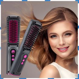 Multifunctional Negative Ion Hair Straightening Comb Electric Heating Straightener Not Hurt Longlasting Styling 240126