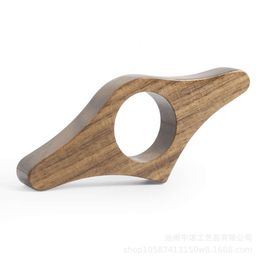 Wooden Thumb Book Support Page Clamping Press for Lazy People to Read with One Hand Finger Ring 65I7