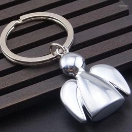 Keychains Fashion Metal Angel Key Chain Men Women Couple Car Ring Waist Hanging Gospel Keychain Lovers Group Gift Jewellery