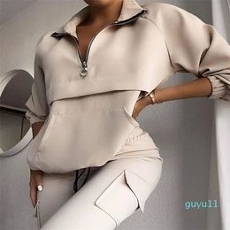 Two Piece Set Tracksuit Women Festival Clothing Fall Winter TopPant Sweat Suits Zipper 2 Piece