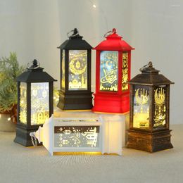 Party Decoration Ramadan 2024 Lantern Plastic LED Eid Mubarak Lamp Exquisite Battery Powered Festival Table Light Decorations