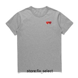 2024 Play Mens t Shirt Designer Red Commes Heart Women Garcons s Badge Des Quanlity Ts Cotton Cdg Embroidery Short Sleeve Black and white striped loose summer t-shirt y't