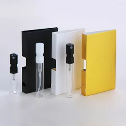 Storage Bottles 100 Pcs/Lot 1ml 2ml Bayonet Glass Vials Refillable Perfume With Paper Card Mini Fragrance Sample Tester Bottle