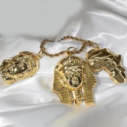 Pendant Necklace 18 K Gold Plating Jewelry Set for Women Men Dubai Fashion Big Size Copper Accessory Daily Wear Gift Hip Hop 240125
