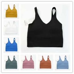 23 Yoga Outfit Lu-20 U Type Back Align Tank Tops Gym Clothes Women Casual Running Nude Tight Sports Bra Fitness Beautiful Underwear Vest 66 Nderw High nderwear